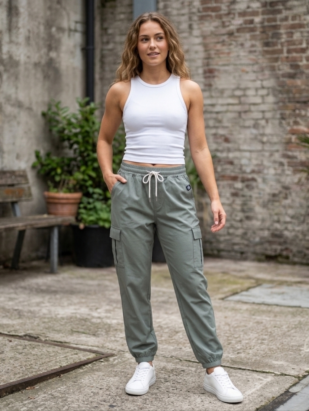 Sky Manufacturing Green Joggers Womens Size‎ Small Athletic Workout Gym Yoga